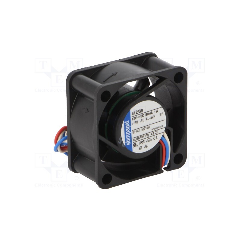 1 pcs x EBM-PAPST - 412/39 - Fan: DC, axial, 12VDC