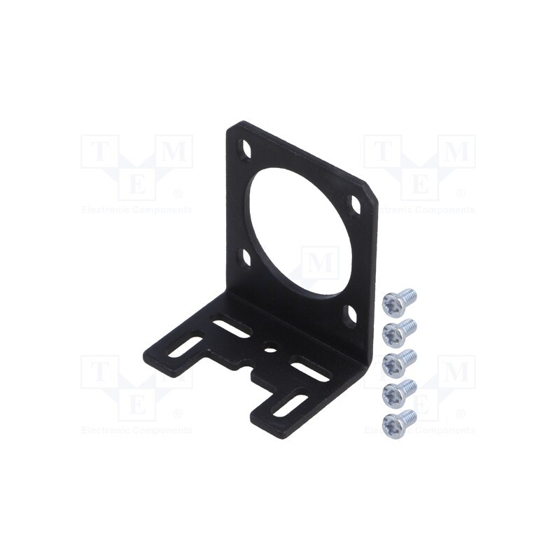 1 pcs x POLOLU - STAMPED ALUMINUM L-BRACKET FOR NEMA 14 - Bracket, black, bracket,mounting screws, NEMA 14, 1pcs.