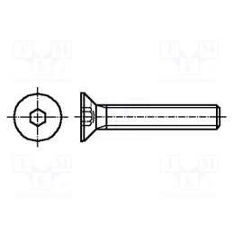 200 pcs x BOSSARD - 1022946 - Screw, M4x30, 0.7, Head: countersunk, hex key, HEX 2,5mm, steel