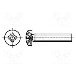 200 pcs x BOSSARD - 1154567 - Screw, M4x20, 0.7, Head: cheese head, Phillips, PH2, steel, zinc