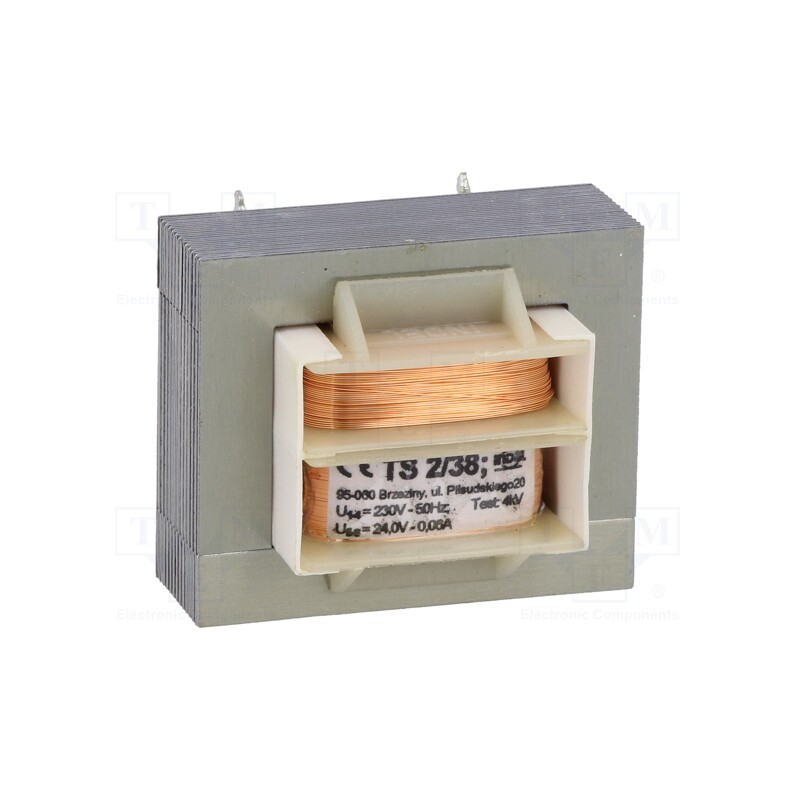 1 pcs x INDEL - TS2/38 - Transformer: mains, 2VA, 230VAC, 24V, 60mA, screw type, IP00