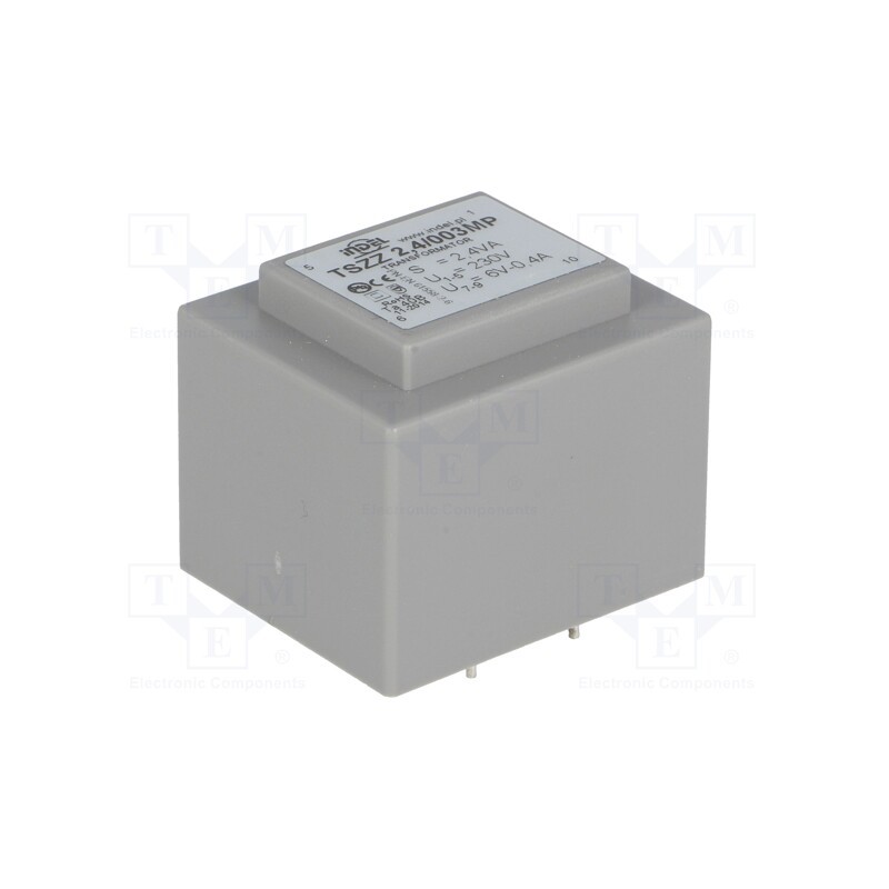 1 pcs x INDEL - TSZZ2.4/003MP - Transformer: encapsulated, 2.4VA, 230VAC, 6V, 400mA, PCB, IP00