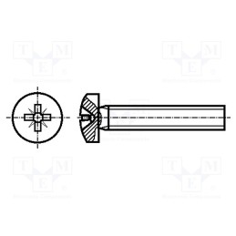 200 pcs x BOSSARD - 5402909 - Screw, M4x16, 0.7, Head: cheese head, Pozidriv, PZ2, steel, ISO 7045