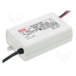 1 pcs x MEAN WELL - PLD-25-700 - Power supply: switched-mode, LED, 25.2W, 24÷36VDC, 700mA, IP30