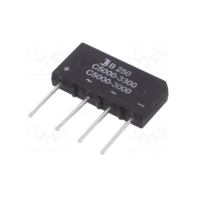 1 pcs x DIOTEC SEMICONDUCTOR - B250C5000A - Bridge rectifier: single-phase, Urmax: 600V, If: 5A, Ifsm: 150A
