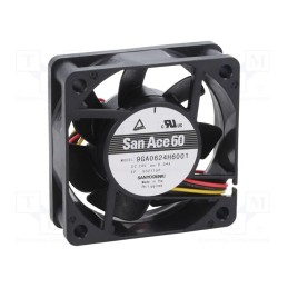 1 pcs x SANYO DENKI - 9GA0624H6001 - Fan: DC, axial, 24VDC, 60x60x20mm, 31.2m3/h, 29dBA, ball bearing