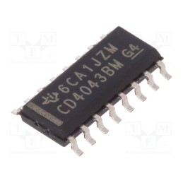 3 pcs x TEXAS INSTRUMENTS - CD4043BD - IC: digital, RS latch, Ch: 4, CMOS, SMD, SO16, CD4000