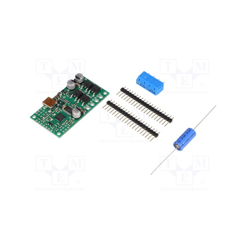 1 pcs x POLOLU - SIMPLE HIGH-POWER MOTOR CONTROLLER 18V25 - DC-motor driver, 21.77kHz, analog,RC,TTL,USB, 25A, Uin log: 3.3V