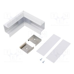 1 set x TOPMET - V4740001S - Connector 90°, white, aluminium, VARIO30-05