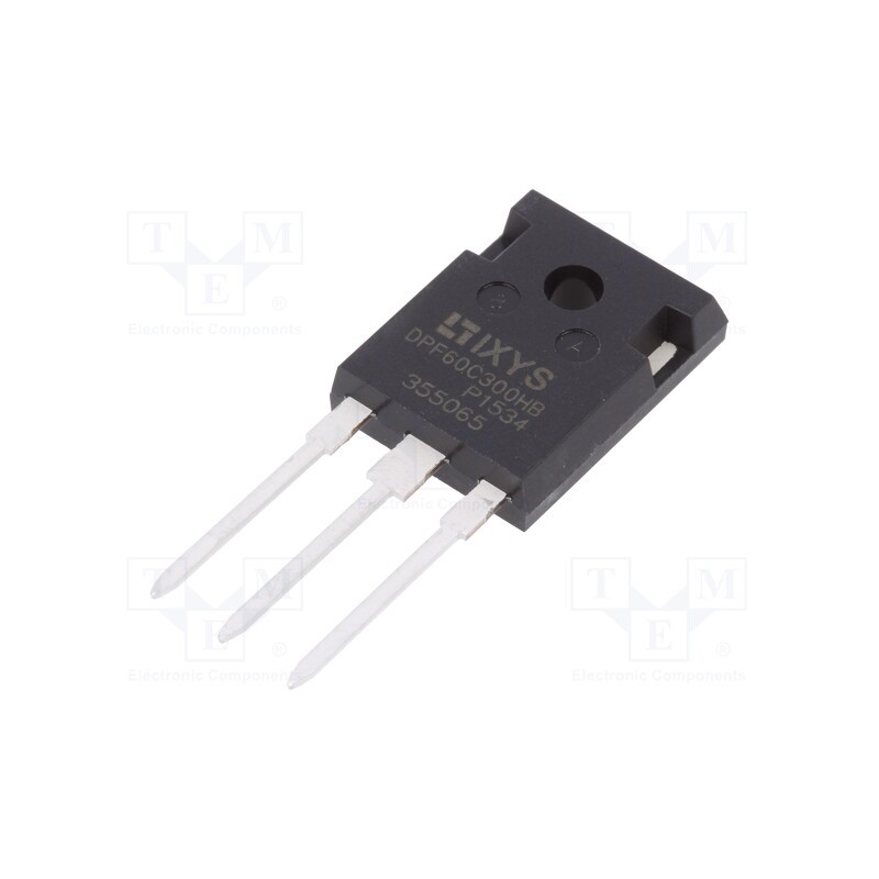1 pcs x IXYS - DPF60C300HB - Diode: rectifying, THT, 300V, 30Ax2, , Ifsm: 400A, TO247-3