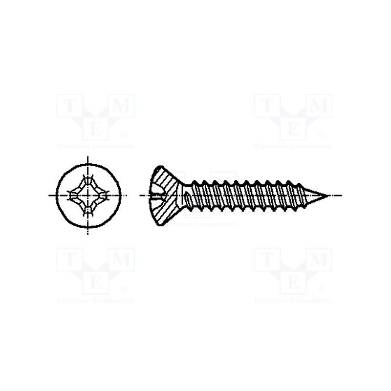 200 pcs x BOSSARD - 1377582 - Screw, 3.5x32, Head: countersunk, Phillips, PH2, hardened steel