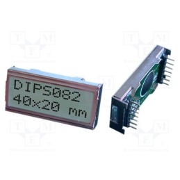 1 pcs x DISPLAY VISIONS - EA DIPS082-HN - Display: LCD, alphanumeric, STN Positive, 8x2, 40x20mm, PIN: 14