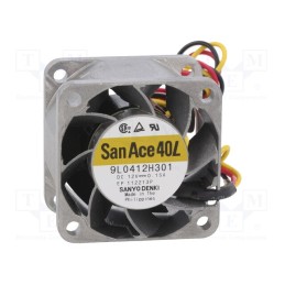 1 pcs x SANYO DENKI - 9L0412H301 - Fan: DC, axial, 12VDC, 40x40x28mm, 9.6m3/h, 40dBA, ball bearing