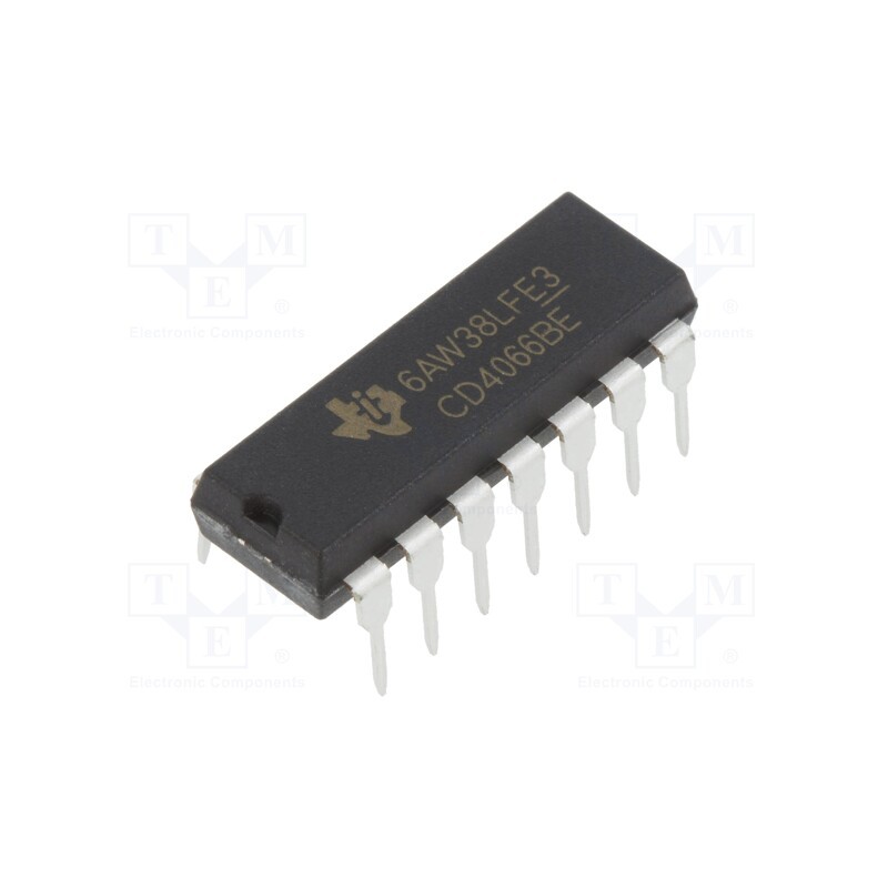 1 pcs x NTE Electronics - NTE4066B - IC: digital, switch, Ch: 4, DIP14, 3÷18VDC, 30uA, CMOS
