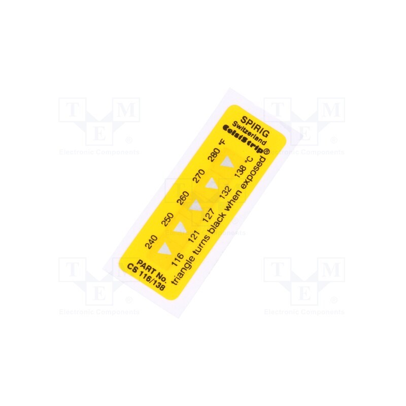 1 pcs x SPIRIG - CS-116/138 - Temperature indicator, 116°C,121°C,127°C,132°C,138°C, °C,°F
