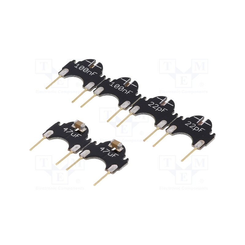 1 pcs x DFROBOT - FIT0424 - Kit: capacitors, Kit: 2x 100nF,2x 22pF,2x 47uF, pin header, ECell