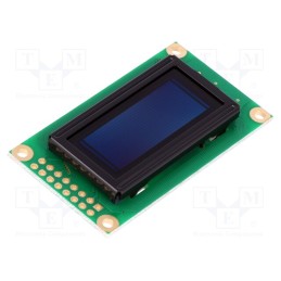 1 pcs x DISPLAY ELEKTRONIK - DEP 08201-W - Display: OLED, alphanumeric, 8x2, Dim: 58x32x10mm, white, PIN: 16