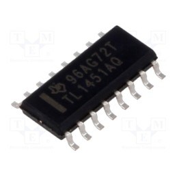 1 pcs x TEXAS INSTRUMENTS - TL1451AQD - IC: PMIC, DC/DC switcher,PWM controller, Uoper: 3.6÷50V, SO16-W