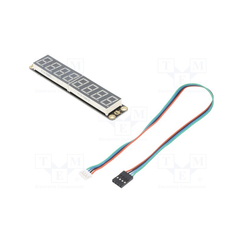 1 pcs x DFROBOT - DFR0646-G - Display: LED, No.char: 8, green, 117x22mm, 5VDC, Interface: I2C