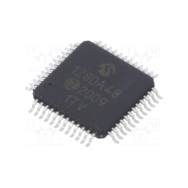 1 pcs x MICROCHIP TECHNOLOGY - AVR128DA48-I/PT - IC: AVR microcontroller, TQFP48, 1.8÷5.5VDC, Cmp: 3, AVR128, AVR-DA