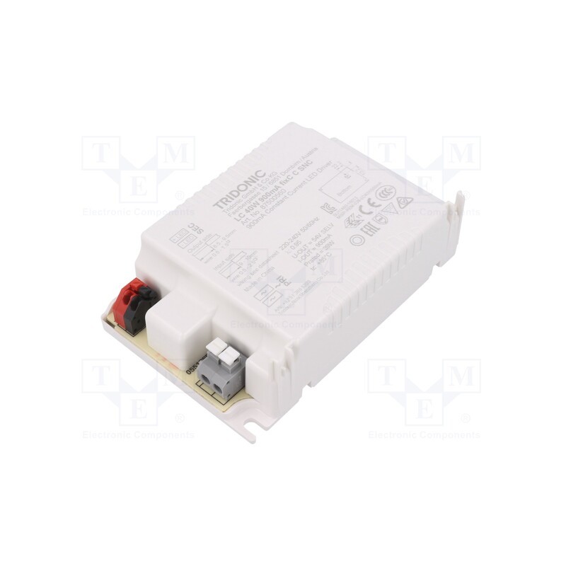 1 pcs x TRIDONIC - LC 40W 900MA FIXC C SNC - Power supply: switched-mode, LED, 40W, 30÷54VDC, 900mA, 198÷264VAC