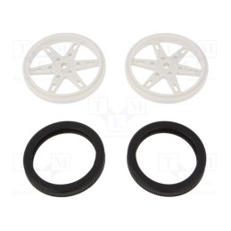 1 pcs x POLOLU - POLOLU WHEEL(20T, 4.8MM) - 60×8MM, WHITE - Wheel, white, Shaft: knurled, push-in,screw, Ø: 60mm, W: 8mm, 2pcs.