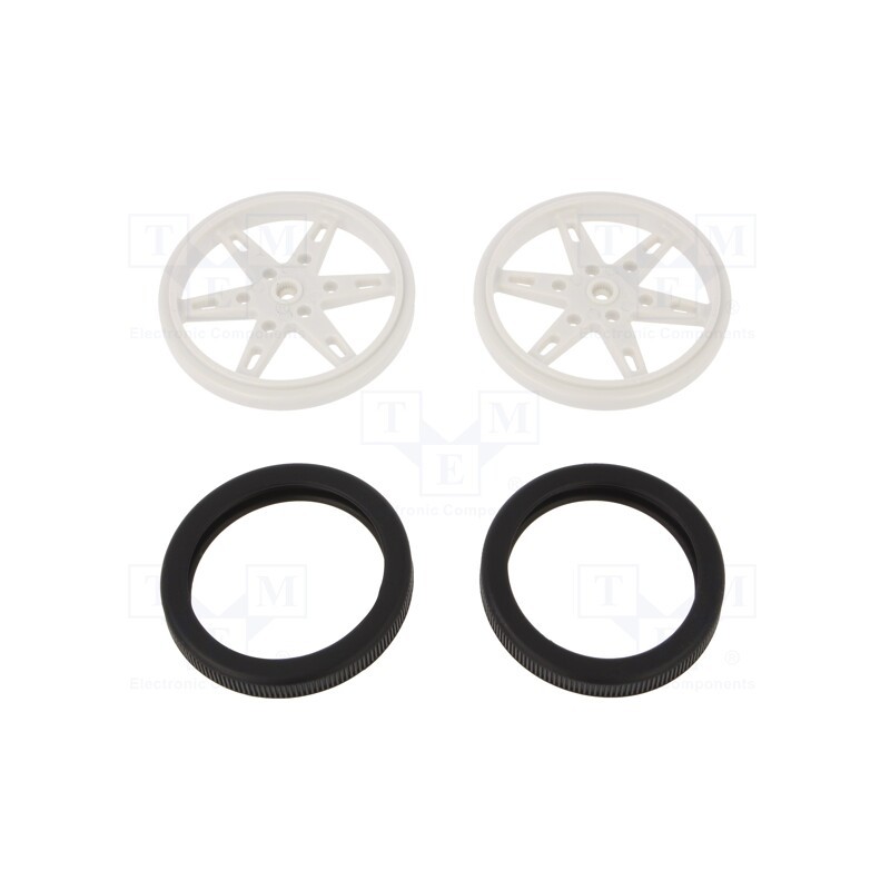 1 pcs x POLOLU - POLOLU WHEEL(20T, 4.8MM) - 60×8MM, WHITE - Wheel, white, Shaft: knurled, push-in,screw, Ø: 60mm, W: 8mm, 2pcs.