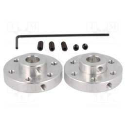 1 set x POLOLU - UNIVERSAL ALUMINUM MOUNTING HUB FOR 6MM - Bracket wheel, Kit: adapter,allen wrench,mounting screws, 2pcs.