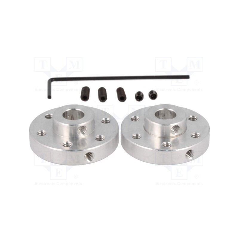 1 set x POLOLU - UNIVERSAL ALUMINUM MOUNTING HUB FOR 6MM - Bracket wheel, Kit: adapter,allen wrench,mounting screws, 2pcs.