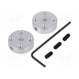 1 set x POLOLU - UNIVERSAL ALUMINUM MOUNTING HUB FOR 3MM - Bracket wheel, Kit: adapter,allen wrench,mounting screws, 2pcs.