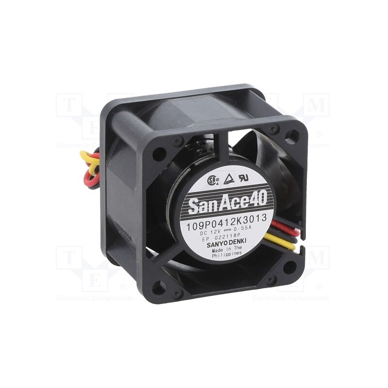 1 pcs x SANYO DENKI - 109P0412K3013 - Fan: DC, axial, 12VDC, 40x40x28mm, 35.4m3/h, 50dBA, ball bearing