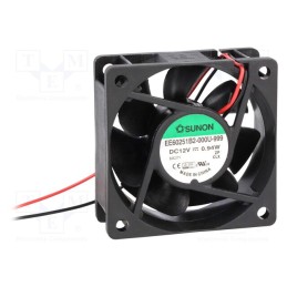 1 pcs x SUNON - EE60251B2-000U-999 - Fan: DC, axial, 12VDC, 60x60x25mm, 32.62m3/h, 30dBA, ball bearing