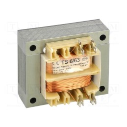 1 pcs x INDEL - TS 6/63 - Transformer: mains, 6VA, 230VAC, 12V, 500mA, Leads: solder lugs