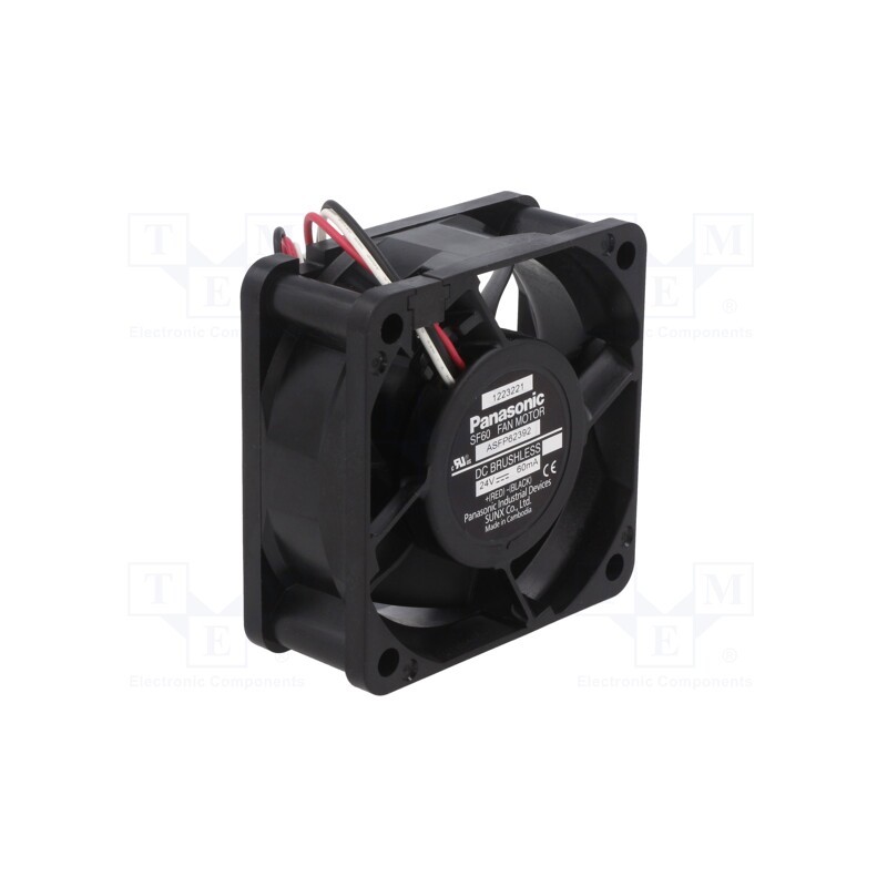 1 pcs x PANASONIC - ASFP62392 - Fan: DC, axial, 24VDC, 60x60x25mm, 28.8m3/h, 23.5dBA, ball bearing