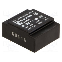 1 pcs x HAHN - BV UI 21 0008 - Transformer: encapsulated, 1VA, 115VACx2, 7.5V, 7.5V, 67mA, 67mA