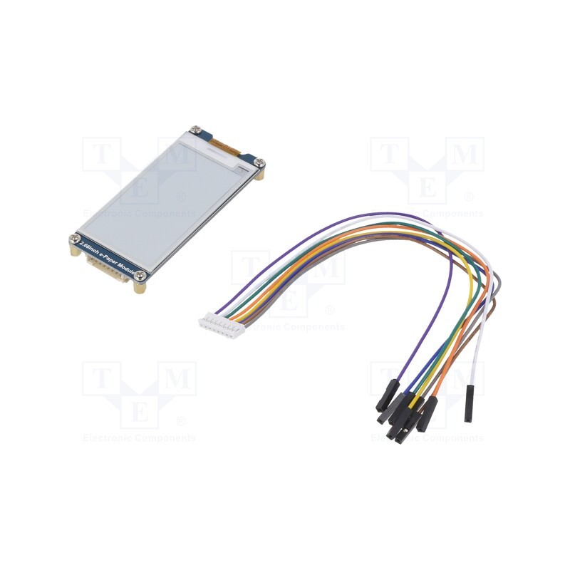 1 pcs x WAVESHARE - 18321 - Display: e-paper, 2.66', 296x152, Dim: 37x83.5mm, black-white, 170°