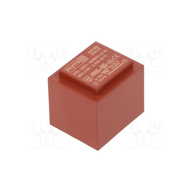 1 pcs x MYRRA - 44160 - Transformer: encapsulated, 2.3VA, 230VAC, 15V, 153mA, PCB
