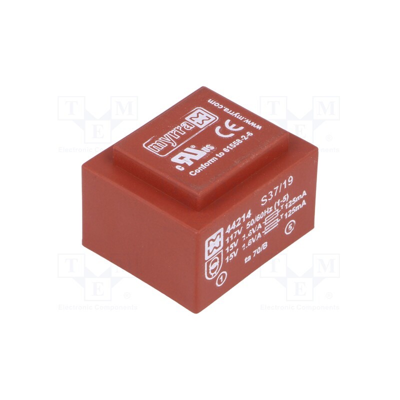 1 pcs x MYRRA - 44214 - Transformer: encapsulated, 3.2VA, 117VAC, 15V, 15V, 107mA, 107mA