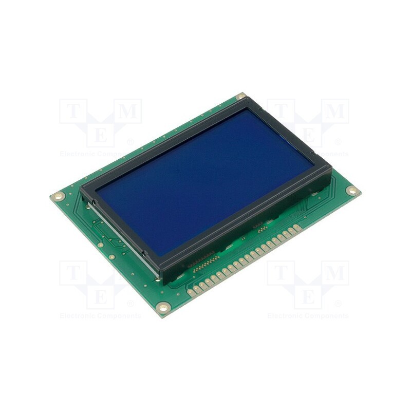1 pcs x RAYSTAR OPTRONICS - RG12864A-BIY-V - Display: LCD, graphical, 128x64, STN Negative, blue, 93x70x13.6mm