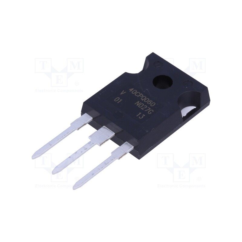1 pcs x VISHAY - VS-40CPQ060-N3 - Diode: Schottky rectifying, THT, 60V, 20Ax2, TO247AC, , Ir: 96mA