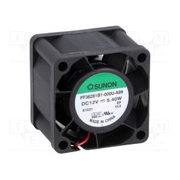 1 pcs x SUNON - PF36281B1-000U-A99 - Fan: DC, axial, 12VDC, 36x36x28mm, 30.75m3/h, 55.7dBA, ball bearing