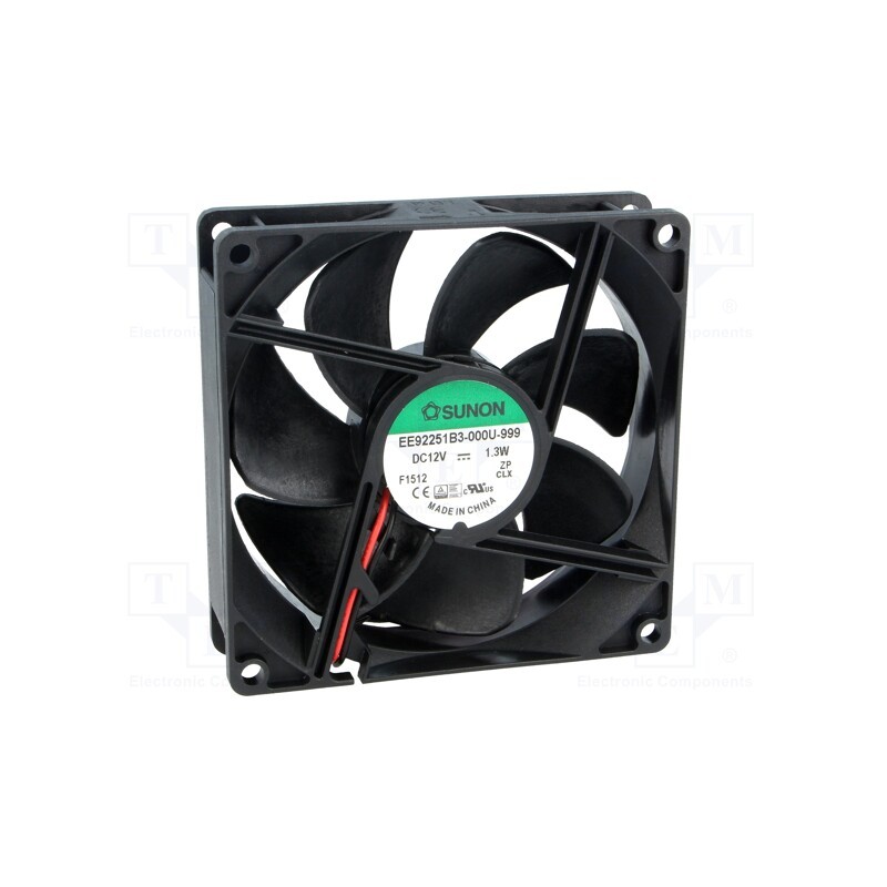 1 pcs x SUNON - EE92251B3-000U-999 - Fan: DC, axial, 12VDC, 90x90x25mm, 67.11m3/h, 28dBA, ball bearing