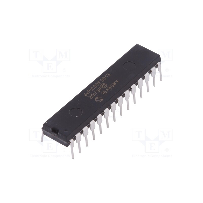 1 pcs x MICROCHIP TECHNOLOGY - DSPIC30F3013-30I/SP - IC: dsPIC microcontroller, 24kB, 1kBEEPROM,2kBSRAM, DIP28, DSPIC
