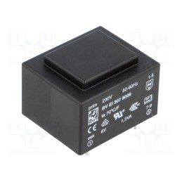 1 pcs x HAHN - BV EI 307 8009 - Transformer: encapsulated, 1.3VA, 230VAC, 6V, 216mA, PCB, BVEI