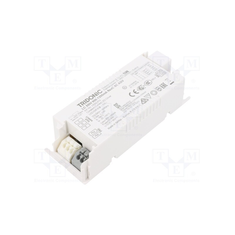 1 pcs x TRIDONIC - LC 50W 900-1200MA FLEXC SC ADV - Power supply: switched-mode, LED, 50W, 27÷51VDC, 1200mA, -20÷50°C