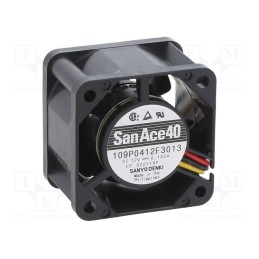 1 pcs x SANYO DENKI - 109P0412F3013 - Fan: DC, axial, 12VDC, 40x40x28mm, 14.64m3/h, 30dBA, ball bearing