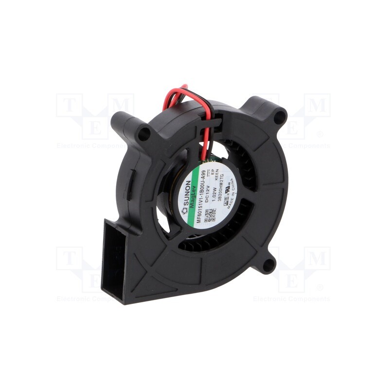 1 pcs x SUNON - MF60151V1-1B00U-A99 - Fan: DC, blower, 12VDC, 60x60x15mm, 9.68m3/h, 32.8dBA, Vapo, 4000rpm