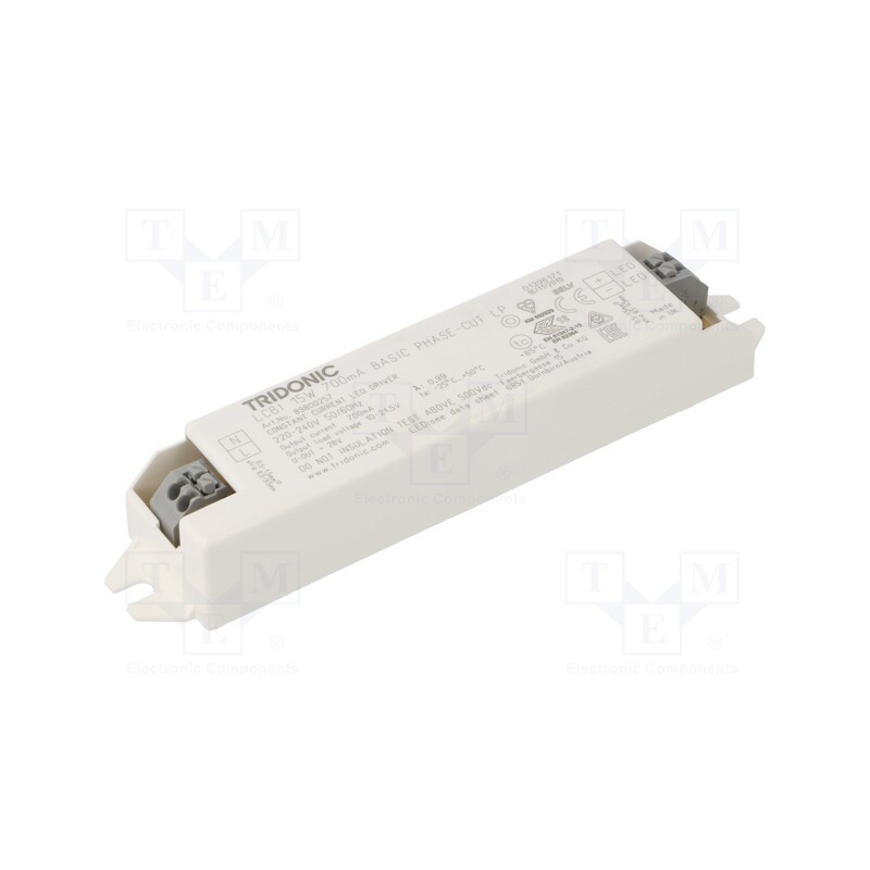 1 pcs x TRIDONIC - LCBI 15W 700MA BASIC PHASE-CUT LP - Power supply: switched-mode, LED, 15W, 10÷21.5VDC, 700mA, -20÷50°C
