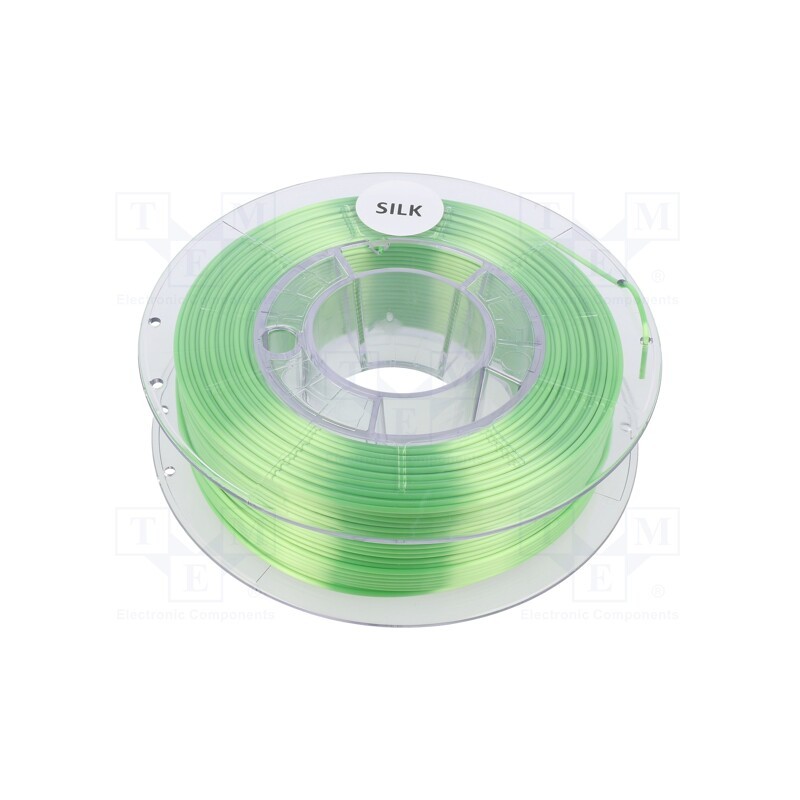 1 rol x DEVIL DESIGN - SILK 1,75 BRIGHT GREEN 0,33 - Filament: SILK, Ø: 1.75mm, green (light), 225÷245°C, 330g