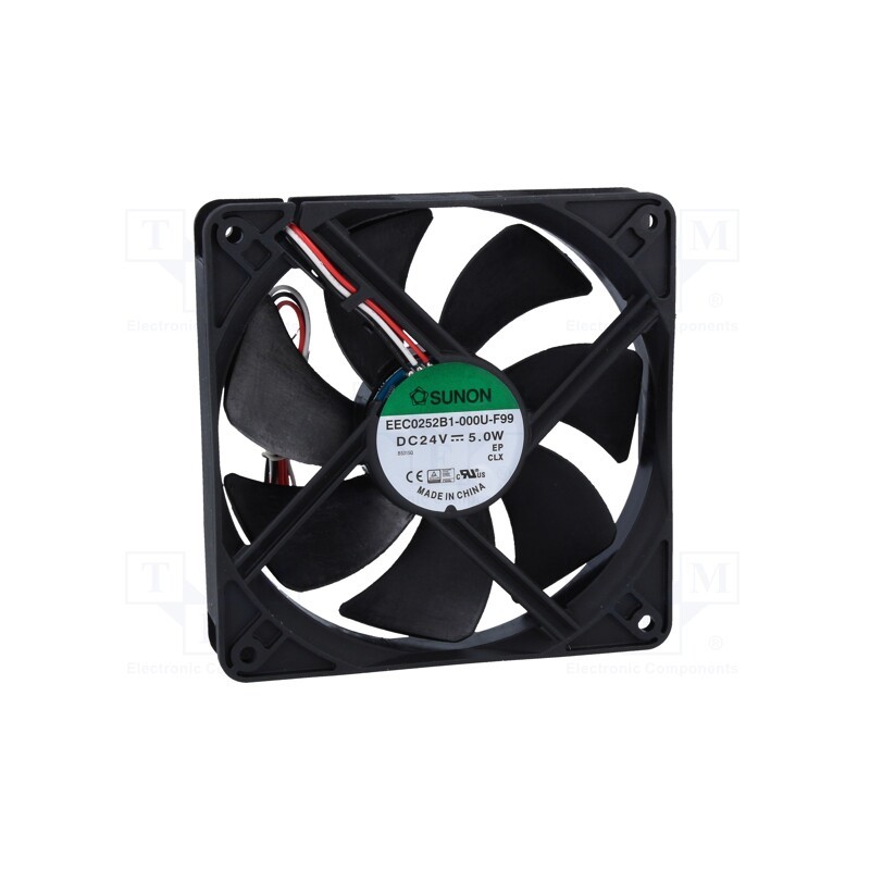 1 pcs x SUNON - EEC0252B1-000U-F99 - Fan: DC, axial, 24VDC, 120x120x25mm, 183.8m3/h, 44.5dBA, Out: R type